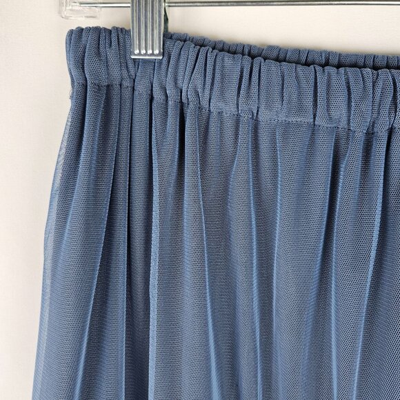 Talia Benson Italian Tulle Ruffled Tutu Skirt Blue Sz Small Medium Balletcore - Picture 3 of 9